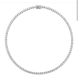LIKE NEW Dorsey Kate Round Cut, Lab-Grown White Sapphire Silver Rivière Necklace